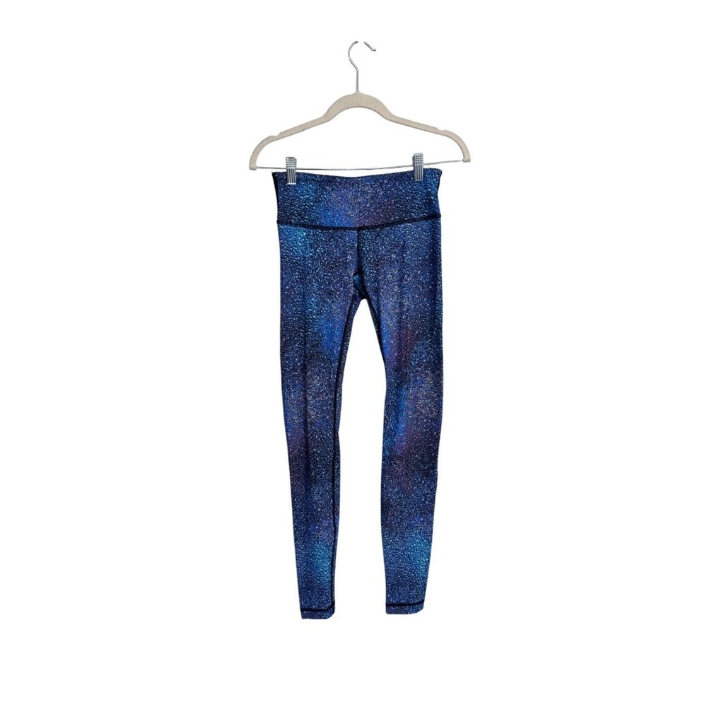 Lululemon wunder under leggings size 4 strive mermaid galaxy splatter low rise‎
